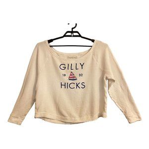 Gilly Hicks Sydney Women Juniors Sweatshirt Coverup Large White Oversized Beach
